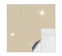 Kiwistar Tile Stickers Beige Glossy 10 x 20 cm - 25 Pieces - Adhesive Tiles - Tile Pattern - Sticker Tiles - Glue Over The Wall Tiles