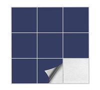 Kiwistar Tile Stickers Dark Blue semi Gloss 14,5 x 14,5 cm - 1 Pieces - Adhesive Tiles - Tile Pattern - Sticker Tiles - Glue Over The Wall Tiles
