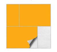 Kiwistar Tile Stickers Golden Yellow Satin Matt - 20 x 40 cm - 1 Piece - Adhesive Tiles, Sticker Tiles for Wall Tiles, Self-Adhesive for Kitchen, Bathroom, Smooth Surfaces