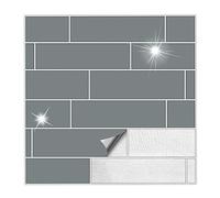 Kiwistar Tile Stickers grey71 Glossy 5 x 25 cm - 25 Pieces - Adhesive Tiles - Tile Pattern - Sticker Tiles - Glue Over the wall Tiles