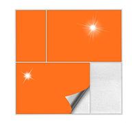 Kiwistar Tile Stickers, Pastel Orange Glossy, 14.5 x 19.5 cm, Pack of 1, Adhesive Tiles, Sticker Tiles for Wall Tiles, Self-Adhesive for Kitchen, Bathroom, Smooth Surfaces