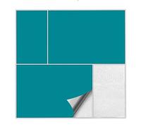Kiwistar Tile Stickers Turquoise Blue Satin Matt - 14.8 x 19.7 cm - 1 Piece - Adhesive Tiles, Sticker Tiles for Wall Tiles, Self-Adhesive for Kitchen, Bathroom, Smooth Surfaces