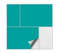 Kiwistar Tile Stickers Turquoise Satin Matt - 14.8 x 19.7 cm - 1 Piece - Adhesive Tiles, Sticker Tiles for Wall Tiles, Self-Adhesive for Kitchen, Bathroom, Smooth Surfaces