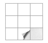Kiwistar Tile Stickers White semi Gloss 6 x 6 cm - 25 Pieces - Adhesive Tiles - Tile Pattern - Sticker Tiles - Glue Over The Wall Tiles