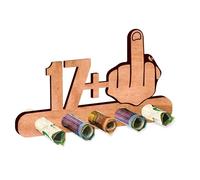 KIWISTAR UG - Money Gift - Man Finger - Middle Finger 17 + 1 Gift for 18th Birthday - Funny Gifts Made of Wood Woman & Man - Anniversary - Child - Wedding - Party