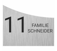 Kiwistar UG - Sign Yourself - House Number Sign Personalised Made of Aluminium Composite Panel Design 10 - Printed from DIN A6 - UV-Resistant - Personalised Gifts with Number, Name & Street