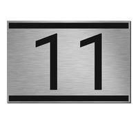 Kiwistar UG - Sign Yourself - House Number Sign Personalised Made of Aluminium Composite Panel Design 6 - Printed from DIN A6 - UV-Resistant - Personalised Gifts with Number, Name & Street