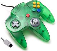 KIWITATA Classic N64 Controller, Retro N64 Wired Gaming Remote Joystick Replacement Controller for N64 System Video Games Console Clear Green