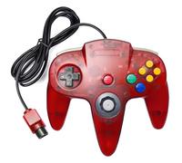 KIWITATA Classic Retro N64 Controller, N64 Wired Joystick Replacement Gamepad Controller for N64 System Video Games Console Clear Red
