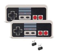 KIWITATA Retro NES 2X Wireless USB Controller for Gaming, 2.4GHz Rechargeable Wireless NES Style PC Game Pad Controller Joypad for Windows PC MAC Raspberry Pi