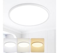 KIWIVIC 36W LED Ceiling Light, Bathroom Lights Ceiling 3000K/4000K/6500K, Round Flush Ceiling Light for Bedroom Kitchen Bathroom Ø40CM, White