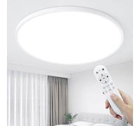 KIWIVIC 48W Ceiling Lights, LED Ceiling Light Dimmable with Remote Control, Bedroom Lights Ceiling 3000-6000K Ø50cm, White Flush Ceiling Light for Living Room Bedroom Kitchen Office