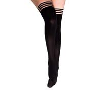 Kix`ies Stockings For Women | Thigh High Stockings with No-Slip Grip Stay Ups Thigh Bands | Womens Thigh High Stockings, Danielle Opaque Black, XL