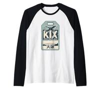 KIX Kansai Osaka Japan Airport CodeJapanese Kanji Souvenir Raglan Baseball Tee