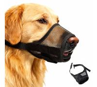KixMalkinly Dog Muzzle for Medium Dogs, Soft Mesh, Breathable, Black M