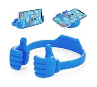 KixMalkinly Thumbs Up Lazy Phone Stand, Universal Flexible Silicone Desk Holder for iPhone iPad Samsung, Cool Funny Valentine's Day Gifts for Him Her Boyfriend Husband Kids Girls (Blue)