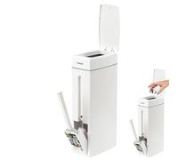 Kixolazr Bathroom Garbage Can,Space Saving Trash Can Bathroom Trash Can With Toilet Brush - Necessary Bathroom Accessories, Narrow Design Garbage Can for Bathroom