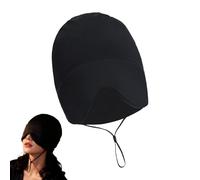 Kixolazr Beanie Sleeping Hat,Warm Elastic Moisture-Wicking - Night Sleeping Hat Eye Masque - for Women Men Adults Teens Elderly Relaxation Meditation Napping Travel Dorm Black