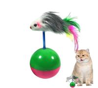 Kixolazr Cat Balls | False Mouse Kitten Toys Ball | Portable Cat Mouse Toy Colorful Feather Interactive Cat Stick Toy with Sound for Kitten Exercising