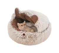 Kixolazr Cat Cave, Round Calming Cave Hooded Cat Bed, Soft Anti-Slip Sleeping Bag Winter House for Puppy Small Dog Kitten Bedroom Dorm Living Room Home Apartment Indoor Balcony