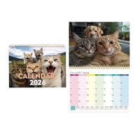 Kixolazr Cat Wall Calendar 2026,12-Month Planner - Hangable Calendar Animal | for Home School Bedroom Study Classroom Office Students Teachers Consultants Freelancers Workshop Studio Dormitory