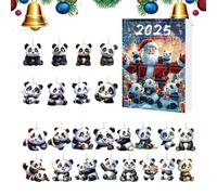 Kixolazr Christmas Countdown Calendar - 2d Panda Ornament 2025 Christmas Advent 24 Days - Cute Charm Home Decorations for Kids Adults Branches Indoor Tree Outdoor Yard Entryway
