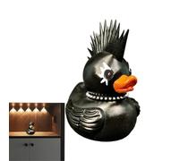 Kixolazr Dashboard Duck, Satan Punk Gothic Death Rock Duck, Devil Duck Ornament Collectible Wine Cabinet Decoration, Demon-Theme Animal Figurine for Punk Culture Followers