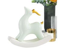Kixolazr Deer Statue - Ceramic Deer Statue for Home Decoration,Adorable Tea Pet Desktop Display Keepsake for Pet Lovers Collectors Teens Adults Family Friends