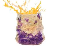 Kixolazr Double Wall Coffee Mugs - Dried Flower Double Walled Glass Coffee Mugs - 160ml Reusable Drinkware for Hot Cold Beverage Water Tea Kitchen Home Decor Christmas Birthday Party