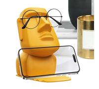 Kixolazr Easter Island Statue Glasses Holder, Head Sculpture Eyeglass Stand For Desk & Nightstand, Fun Home Office Decor And Novelty Gift Idea