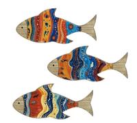 Kixolazr Fish Decorations for Wall,Wooden Tropical Fish Bathroom Decor - Tropical Series Ornament Rustic Coastal Art for Pool Area Lake House Outdoor Beach House Bedroom Lakehouse Cottage School