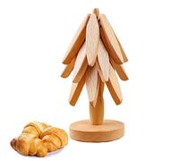 Kixolazr Folding Wood Trivet Mat,Wooden Placemats for Kitchen - Wood Hot Pads, Insulation Anti Scald Mat Table Mat for Teapot and Hot Pots