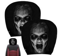 Kixolazr Ghost Face Headrest Covers 2 Pack Scary Car Seat Protector Decor