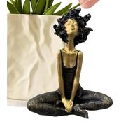 Kixolazr Girl Sculptures Home Decor, Afro Girl Desk Figurines Modern Decor, Sculpture Artwork Statue for Living Room Hotel Restaurant Bookshelf Shop Cafe Holiday Study Apartment