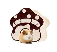 Kixolazr Hamster Hideaway | Wood Mushroom Shape Chew-Proof Hut - Dwarf Hamster House | for Bunny Chinchilla Small Animal Ferret Dwarf Hedgehog