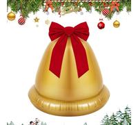 Kixolazr Inflatable Christmas Ornaments - Large Christmas Balls Jingle Bell Ornaments with Bow 22inch,Globe Gold Decoration Balloon for Beach Pool Window Holiday Yard Winter Door Lawn Outdoor