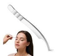 Kixolazr Lash Extension Tweezers,Eyelash Cluster Tweezers | Curved Tip Stainless Steel Tool Anti-Slip Professional for Grooming Women Girls Daily Morning Travel Salon Date Facial