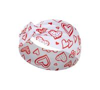 Kixolazr Love Heart Headband, Love Heart Printed Hairband Wrap, Women Elastic Non Slip Fashion Hairband Festive Hair Accessories