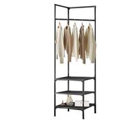 Kixolazr Metal Clothes Rack | Floor Standing Metal Clothes Rack | Corner Storage Rack, Space-Saving Garment Rack for Laundry Room, Bedroom