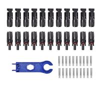 Kixolazr Solar Connectors | 10-pair Solar Cable Connectors Mc4 - High-Efficiency Male Female Crimping Tools Wiring Kit for Ground Photovoltaic Outdoor