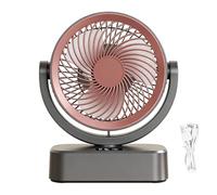Kixolazr Table Fan, 6-Speed Rechargeable Digital Display Wall, Automatic Head Shaking Bedside Fan, for Home Living Room Kitchen Office Camping Travel Outdoor Men Women Kids