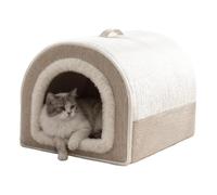 Kixolazr Winter Cat Bed | Plush Dome Cold Weather,Winter Cat House Dog Sleep Mat | for Small Medium Breeds Kitten Puppy Living Room Bedroom Garage