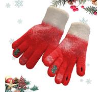 Kixolazr Winter Gloves, Touchscreen Driving Gloves with Christmas Tree Design, Soft Cozy Mittens for Women Work Cycling Driving Skiing Typing Outdoor Sports