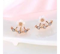 KIXZSAZ 1 Pair Women Ear Studs Party Wedding Cute Girls Earrings Elegant Exquisite Delicate Lady Jewelry Friendship Gift, Rose Gold