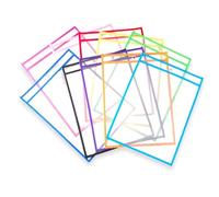 KIXZSAZ 10 Pieces Sheets Pockets School Work Writing Paper Protectors Collector Sleeves Kindergarten Classroom Stationery