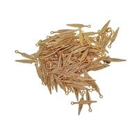 KIXZSAZ 100 pcs Delicate 3D Metal Charms pendants Jewelry DIY Making, Golden, 29x5x2mm