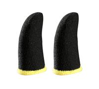 KIXZSAZ 2 Pcs Gaming Sweat-proof Glove Touch Screen Non-slip Sleeves Non-scratch Fingertips Cover Accessory Smartphone, black yellow