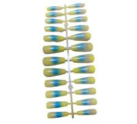 KIXZSAZ 24 Pieces Fake Nails Shiny Coffin Design Elegant Press-on Long Artificial Nail Tips Fingernail Accessory for DIY, ch03