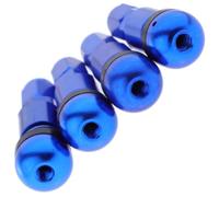 KIXZSAZ 4 Pcs Car Tubeless Wheel Dust Caps Stylish Tire Valve Stems, Blue + Black