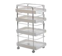 KIXZSAZ 4 Tier Rolling Cart Model Enhances Organization Skills And Complements Dollhouse Kitchen Scenes With Eye-catching Detail Kitchen Utility Cart Dining Table DIY Ornament